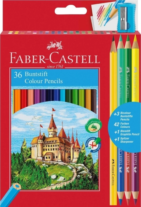 Faber-Castell bojice 36 kom + šiljilo, olovka i duo bojice