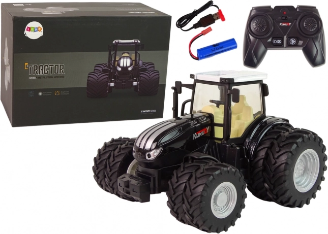 Daljinski upravljani traktor 2,4 GHz crni metal 1:24