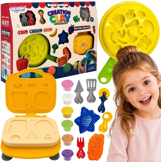 Woopie Creation Clay modeling clay set with waffle maker and kitchen accessories (39 pcs)