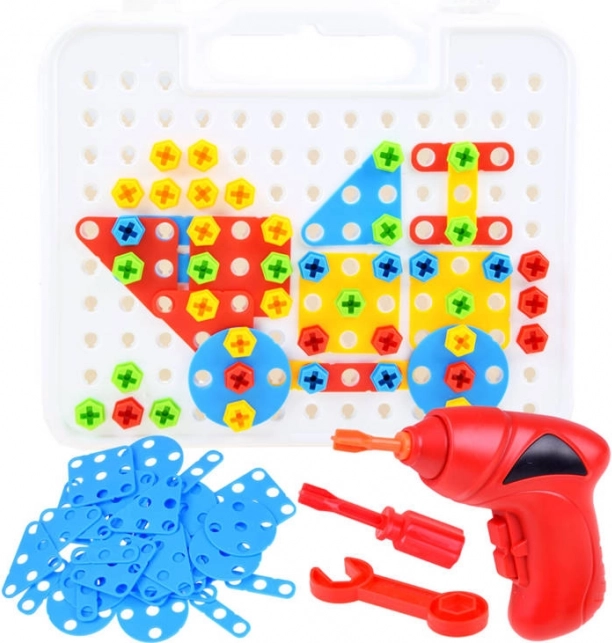 Veliki set konstrukcijskih kocki u koferu s bušilicom, 268 dijelova
