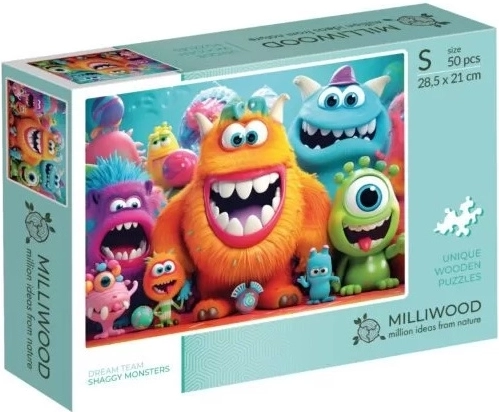 Milliwood DreamTeam Shaggy Monsters drvene puzzle 50 dijelova