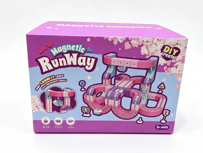 Pink Magnetic Colorful Race Track, 69 Pieces
