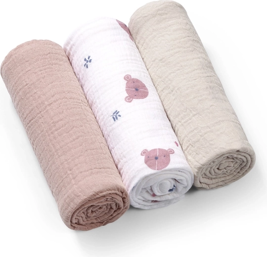 Babyono muslinske pelene Super Soft 3 kom sive 70 × 70 cm