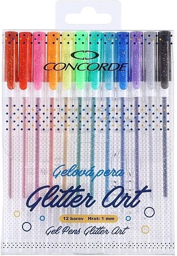 Gel olovke s glitterom CONCORDE Glitter Art, set 12 kom