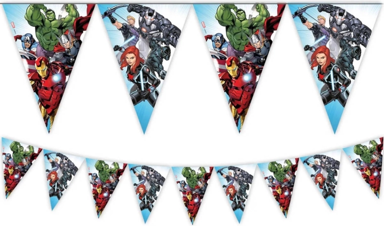 Procos Avengers pennant garland 2.3 m (9 pennants)