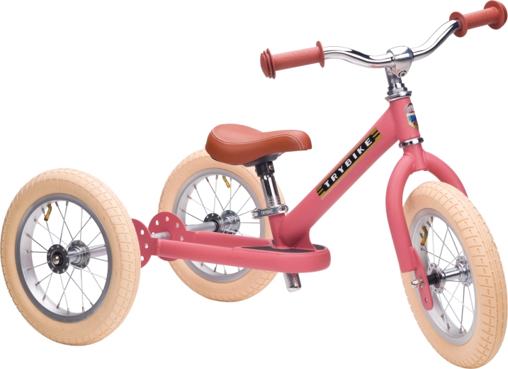 Trybike dječja guralica 2u1 tricikl/bicikl za ravnotežu ružičasta mat