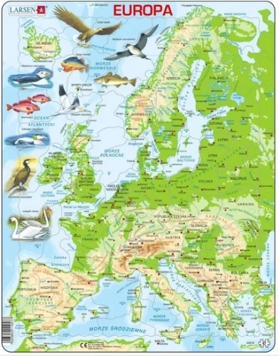 Larsen puzzle fizička mapa Europe
