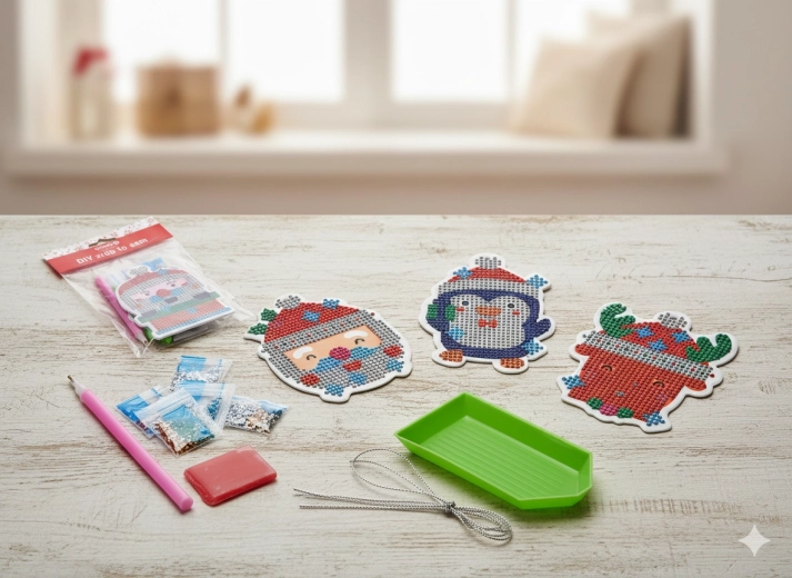 Božićni set za dijamantno slikanje DIY – mix ukrasa