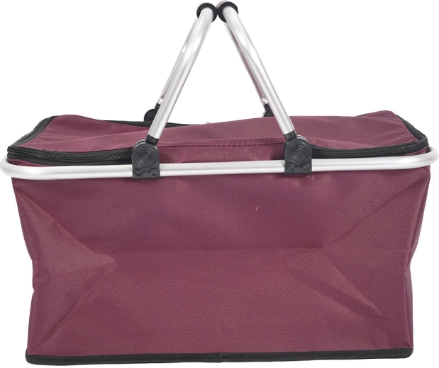 Sklopiva termo košara za kupovinu 46 × 27 × 23 cm, aluminij i poliester, crvena