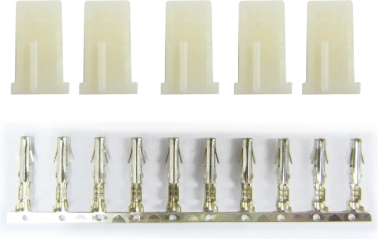 AMP female connectors, white, 100 pcs