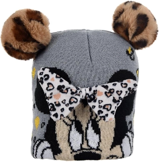 Grey Minnie Beanie with Fleece Lining