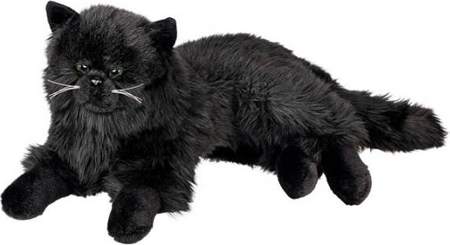 Decorative Figurine of a Lying Persian Cat, Black, 36 cm