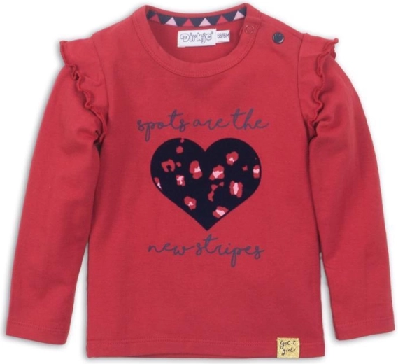 Dirkje djevojačka majica s dugim rukavima, crvena