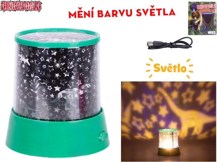 Dinoworld dječja projektorska lampica s dinosaurima, 360° rotacija i mijenjajuće boje