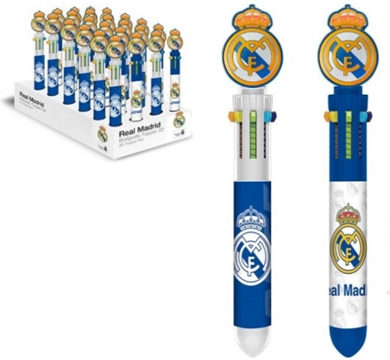 Kuglična olovka REAL MADRID s 6 boja i 3D topperom