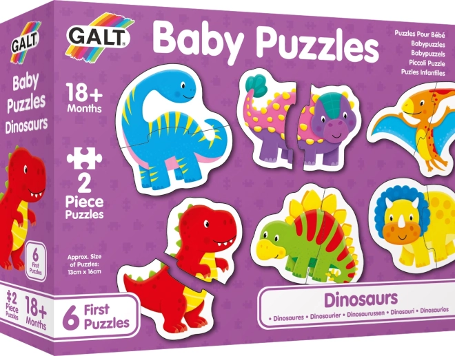 Baby puzzle dinosauri 6×2 dijelova GALT