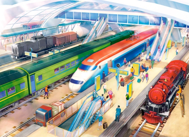 Puzzle od 100 dijelova Željeznički kolodvor