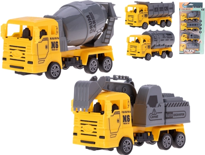 Set građevinskih vozila s povratnim pogonom 13 cm, 4 kom