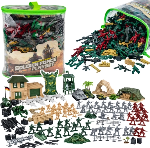 Veliki vojni igraći set s vojnicima i vozilima 300 dijelova