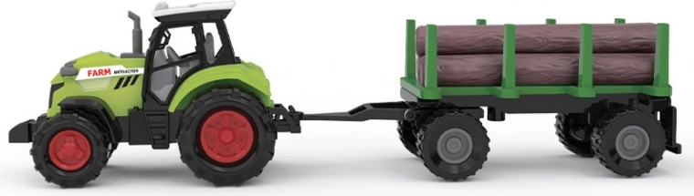 Seoski traktor s prikolicom za drvo sa zvukovima i svjetlima