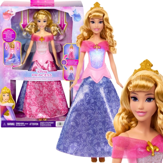 Mattel Disney Princess lutka Aurora s haljinom 2u1 s promjenom boje 30 cm
