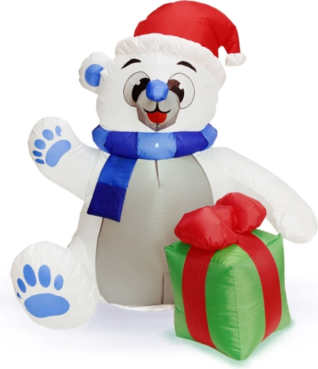 Inflatable polar bear with LED lighting 120 cm