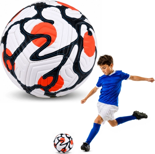 Trening nogometna lopta veličine 5 (cca 22 cm) bijelo-narančasta