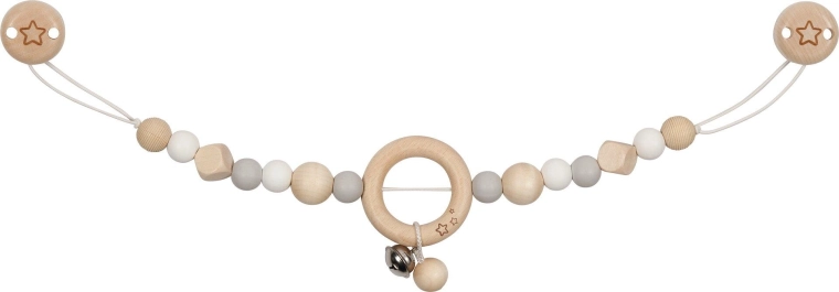Goki stroller chain star grey with clips - 1 piece