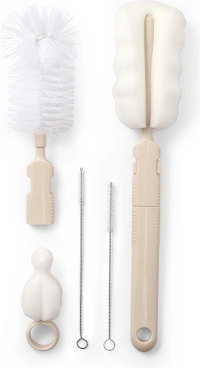 Babyono set četkica za bočice i dude s odvojivom ručkom beige