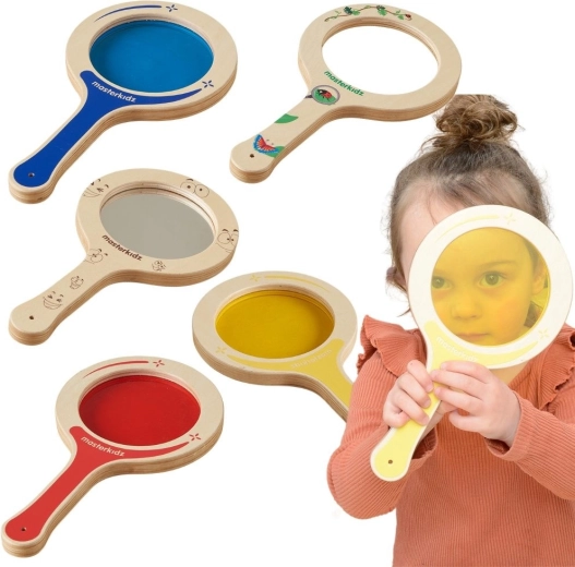 Masterkidz set od 5 drvenih paleta s obojenim lećama i lupom