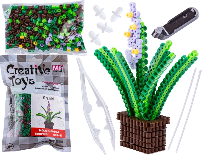 Perlice za peglanje 3D – šablona cvijet (vrijesak/lavanda) u vrećici
