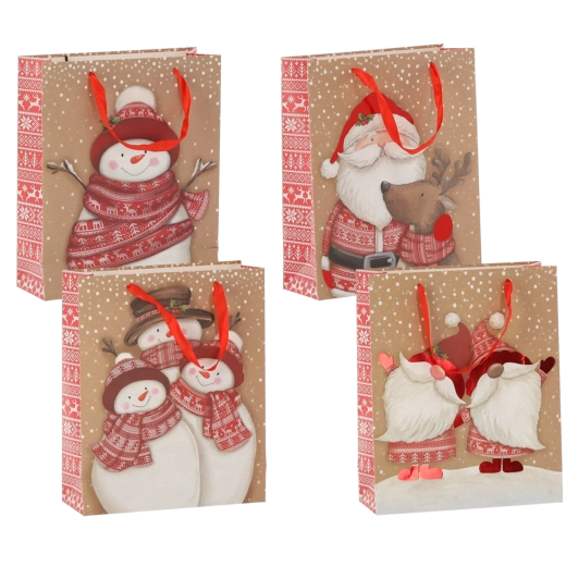 Božićna poklon-vrećica Świąteczne Postacie 30 × 42 × 12 cm