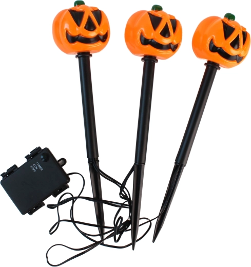 LED vrtni uložak bundeve za Halloween, set 3 kom, 30 cm