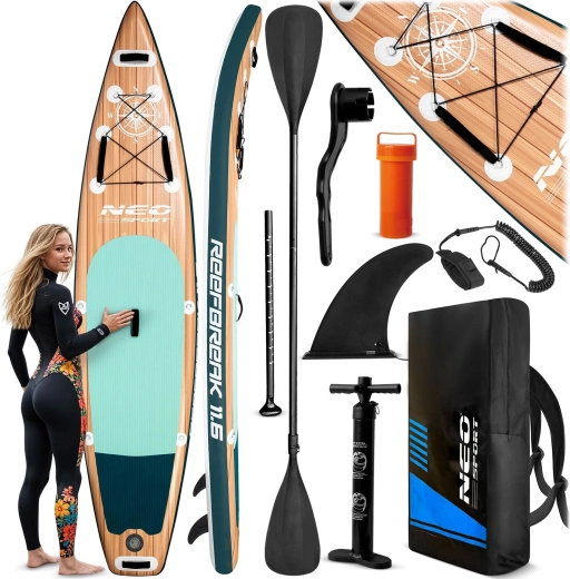 Neo-Sport napuhujući paddleboard SUP Reefbreak 11’6 (350 cm) set