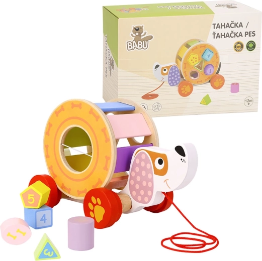 BABU wooden pull-along dog