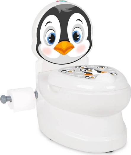 JAMARA Penguin Children's Potty with Flush Sound and Toilet Paper Holder
