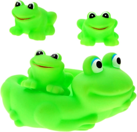 Green rubber bath frogs – set of 4 pcs