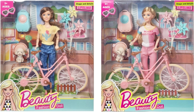 Lutka s biciklom i dodacima