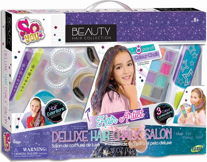Tasia deluxe frizerski salon za djecu – set od 8 šarenih frizerskih alata