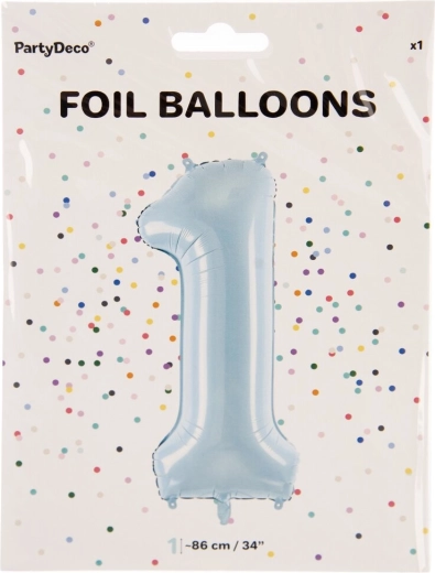 Folijski balon broj 1 plavi 86 cm