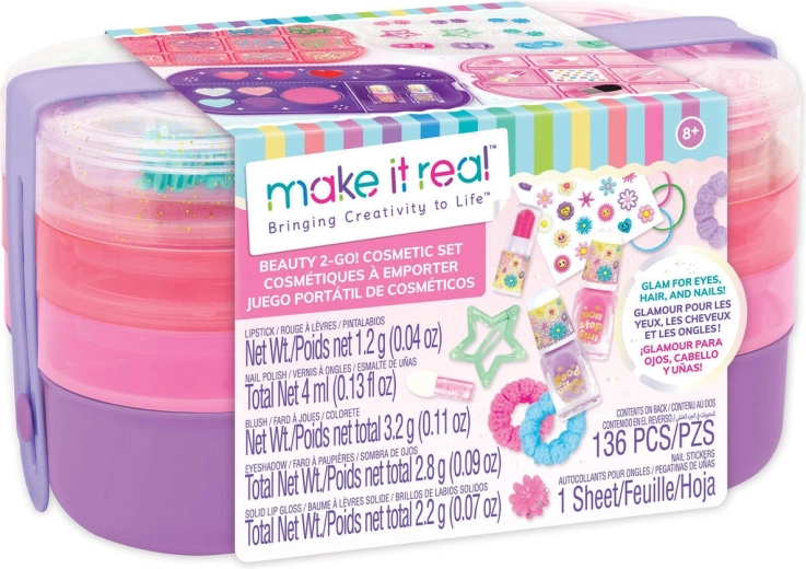 Make It Real Beauty 2-Go! kids travel cosmetic set