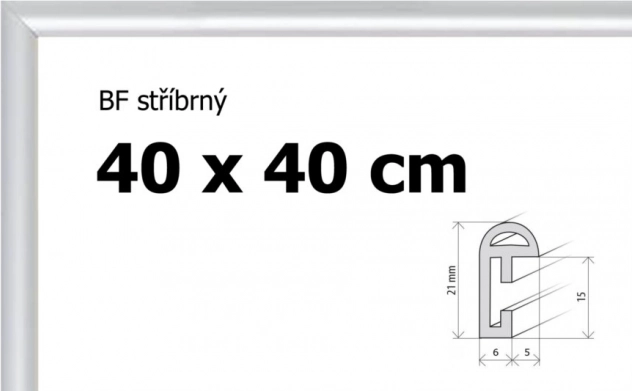 Plastični okvir 40 × 40 cm – srebrni
