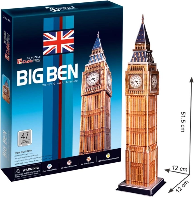 CUBICFUN 3D puzzle Big Ben 44 dijelova