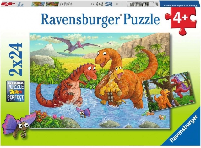 Puzzle RAVENSBURGER razigrani dinosauri 2×24 dijelova