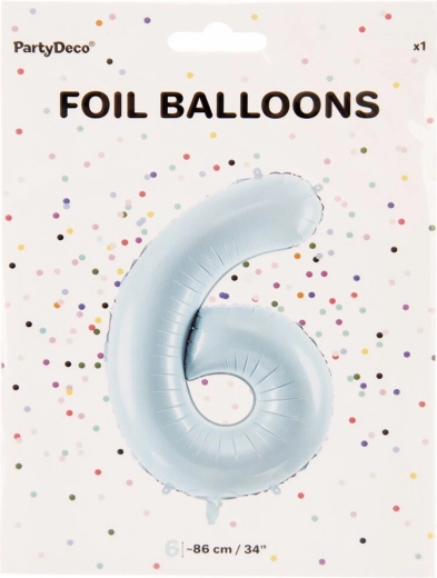 Folijski balon broj 6 plavi 86 cm