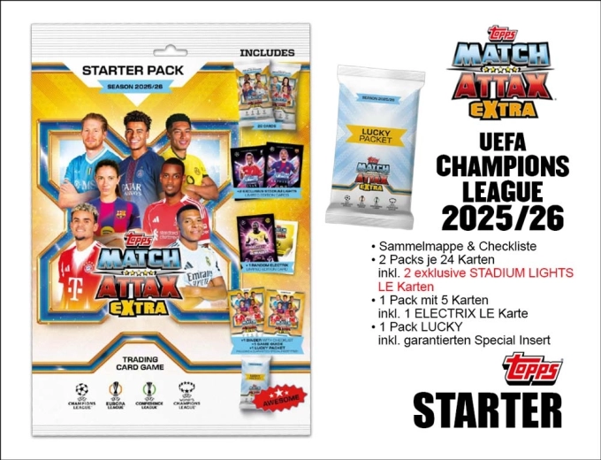Topps UEFA Champions League Match Attax Extra 2025/2026 početni set