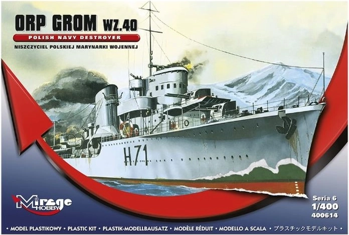 Mirage modelarska maketa broda ORP Grom WZ40 S06