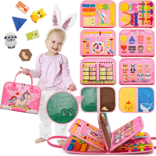 2Kids Toys senzorička busy knjiga jednorog