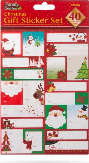 Christmas Gift Sticker Set – 40 Pieces