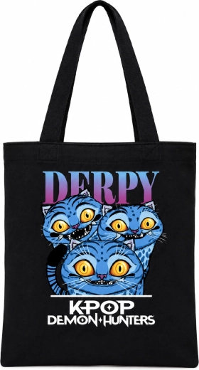 K-Pop Demon Hunters Derpy Black Shopping Bag